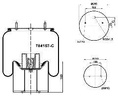 784157C - Arc pneumatic complet MERCEDES ,ROR 215x215