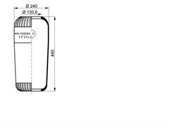 1F21 - Air spring rubber MAN  DAF VOLVO 215x215
