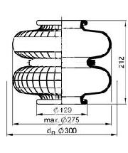 2B285 - Arc pneumatic Element cauciuc 2 bucle față CREDO 215x215