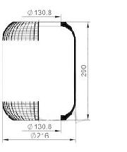 AB445ST - Air spring bellows 131/216-290 215x215