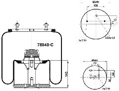 78940C - Air spring BP30K 215x215