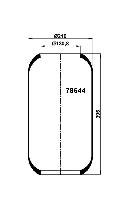78644 - Air spring bellows IK.400 210/131-395 215x215