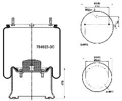 784023-3C - Air spring SAF 2923V 215x215