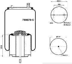 788070C - Air spring 215x215