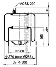 1KF212 - Légrugó komplett ACTROS 1 csatlakozós 215x215
