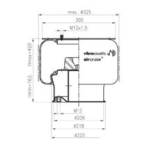 V1E26A3 - Convoluted air spring (metal piston) 215x215