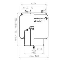 V1DF20D1 - Convoluted air spring (metal piston) 215x215